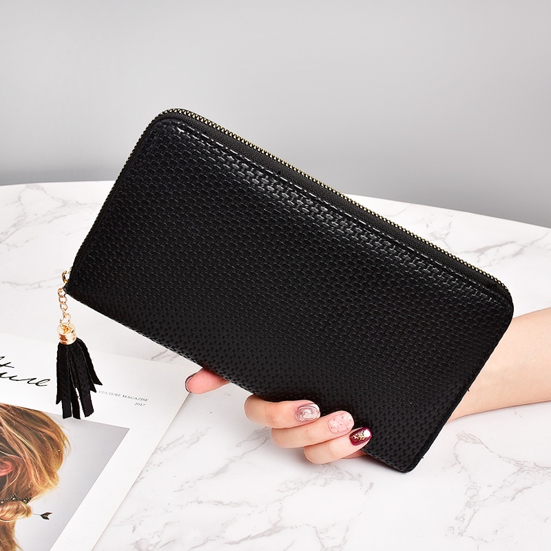 DOMPET PANJANG WANITA PREMIUM CEWEK KULIT HITAM VANDA WA456B5 MUAT HP IMPORT RESLETING UANG SLOT KARTU MURAH BRANDED REMAJA KEKINIAN KOREA SIMPLE LUCU