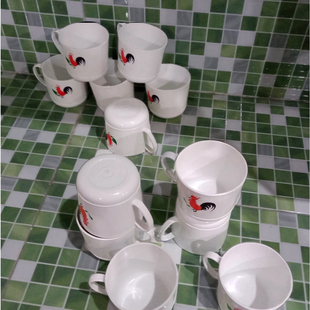 Gelas Cangkir Ayam Jago Plastik Kopi Teh / Mug Ayam