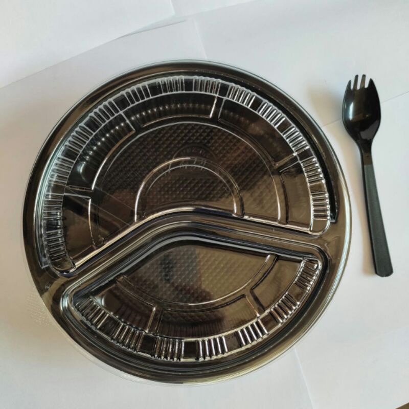 mika bulat mika bento bulat 1 set plus sendok @ 25 set