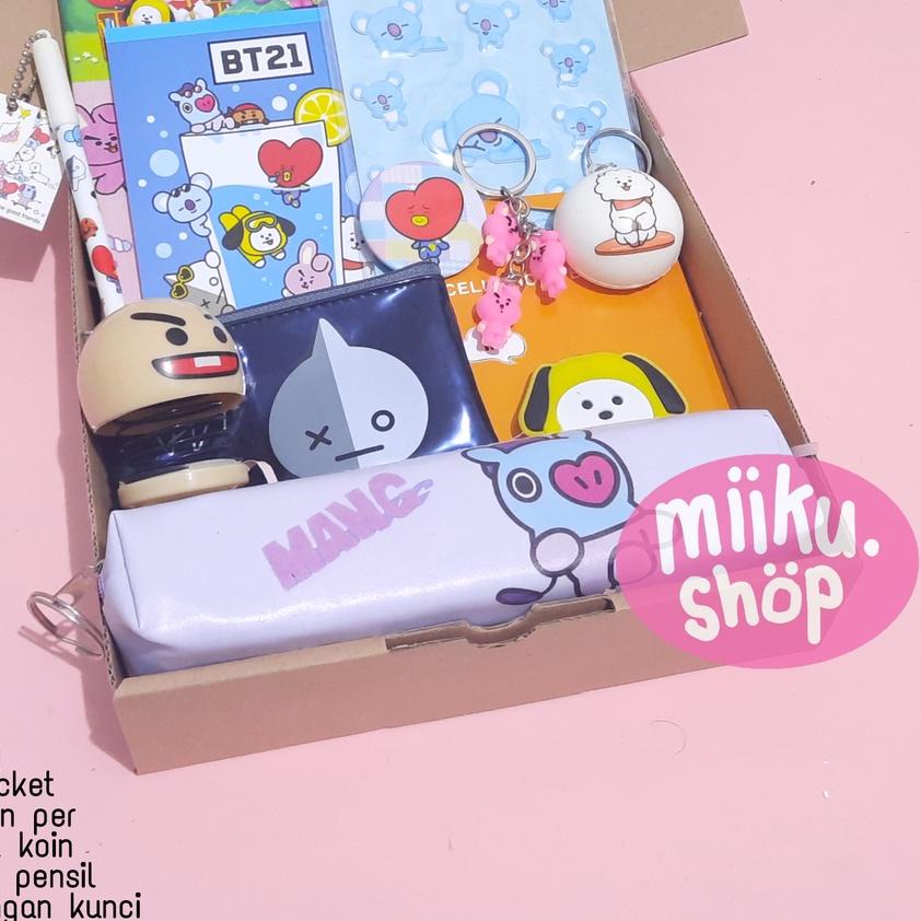

♩ KADO HAMPERS GIFT BOX ALAT TULIS BT21 CHIMMY COOKY TATA KOYA RJ SHOOKY MANG VAN ♔
