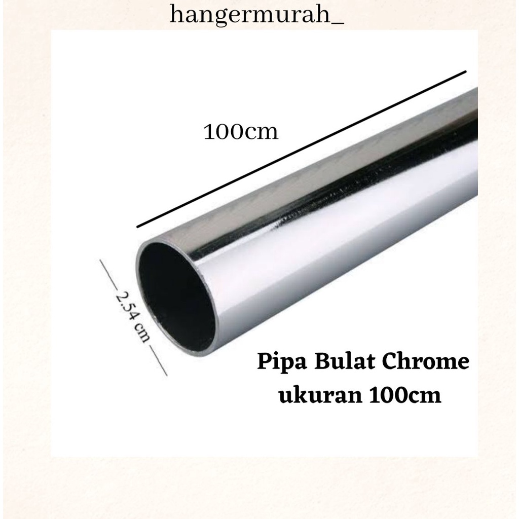 Pipa Bulat Besi Chrome Ukuran 200cm