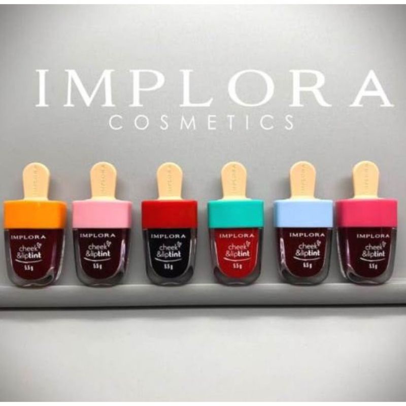 Implora Lip Tint I Cheek &amp; Liptint 5.5g I Lip Tint Model Ice Cream I Pemerah Pipi Liptint Implora I Liptin Implora Vampire Blood BPOM