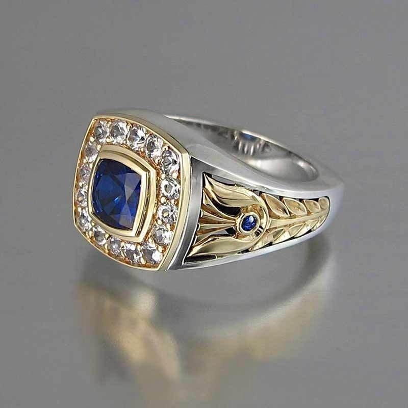 Cincin Emas Hias Batu Permata Biru Untuk Wanita