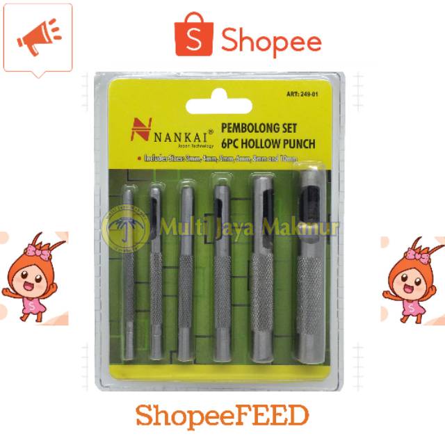 MATA PEMBOLONG SET HOLLOW PUNCH/ PEMBOLONG SET 6PC NANKAI