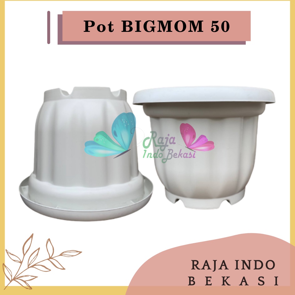 ONLY SAMEDAY AND INSTAN Pot BIGMOM 50 Putih - Pot Besar Jumbo 50cm Pot Besar Plastik Bahan Tebal - Pot Besar Jumbo 100cm 50cm 40cm Putih Tinggi Hitam