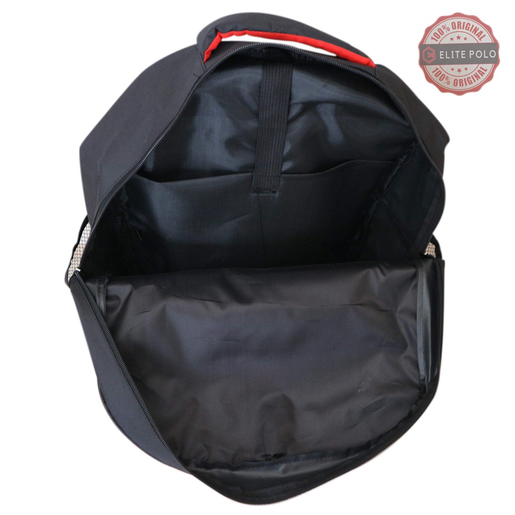 Tas Ransel Punggung Backpack Elite Polo Original Hitam Bagus Elegan Tas Laptop Sekolah Kerja Kuliah