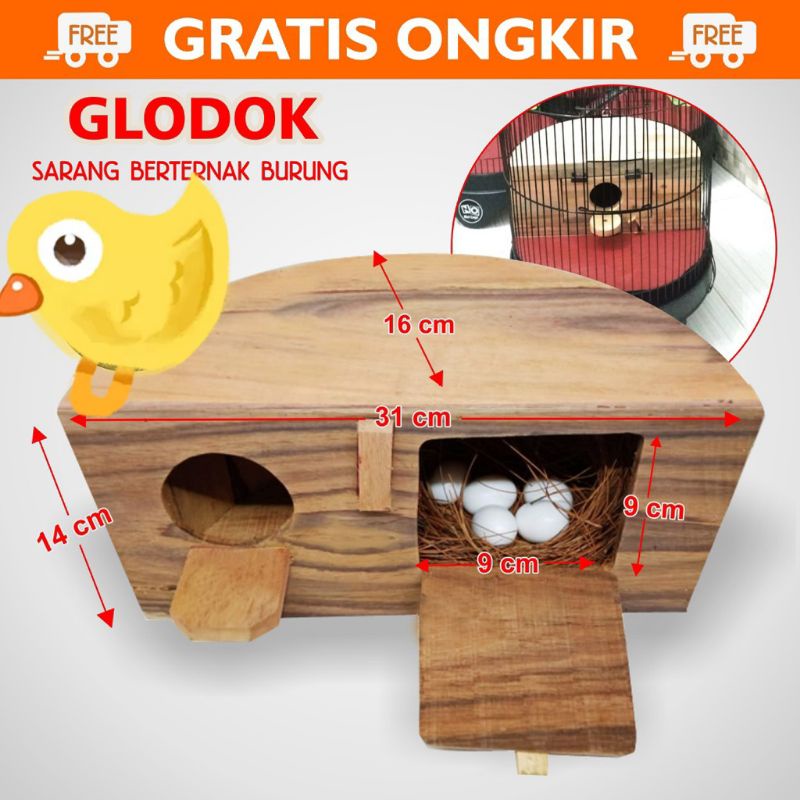 Jual Glodok Glodokan Setengah Lingkaran Tempat Sarang Bertelur Kandang Burung Lovebird Kenari