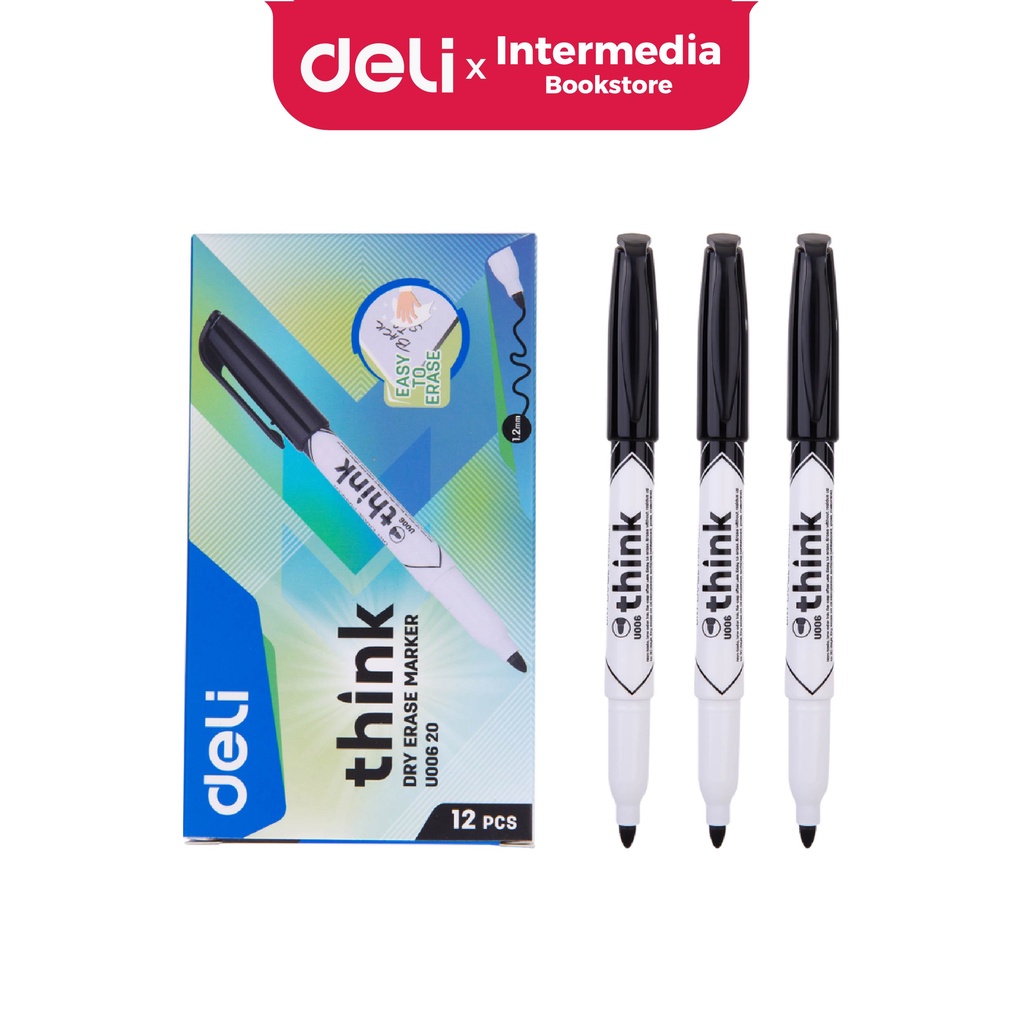 

Deli EU00620 Spidol Whiteboard Marker / Papan tulis 1pc mudah di hapus dan tidak beracun