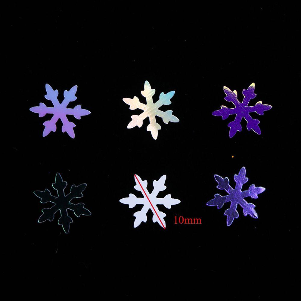 Solighter Snowflake Nail Sequin DIY Glitter Warna Campur Musim Dingin Stiker