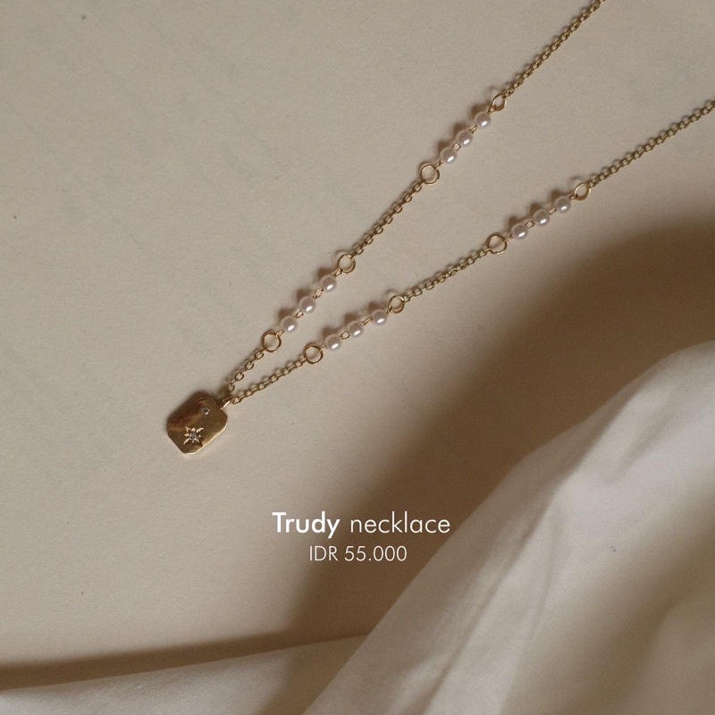 Ark.co - Trudy Heart necklace | kalung mutiara hati elegan minimalis rosegold gold