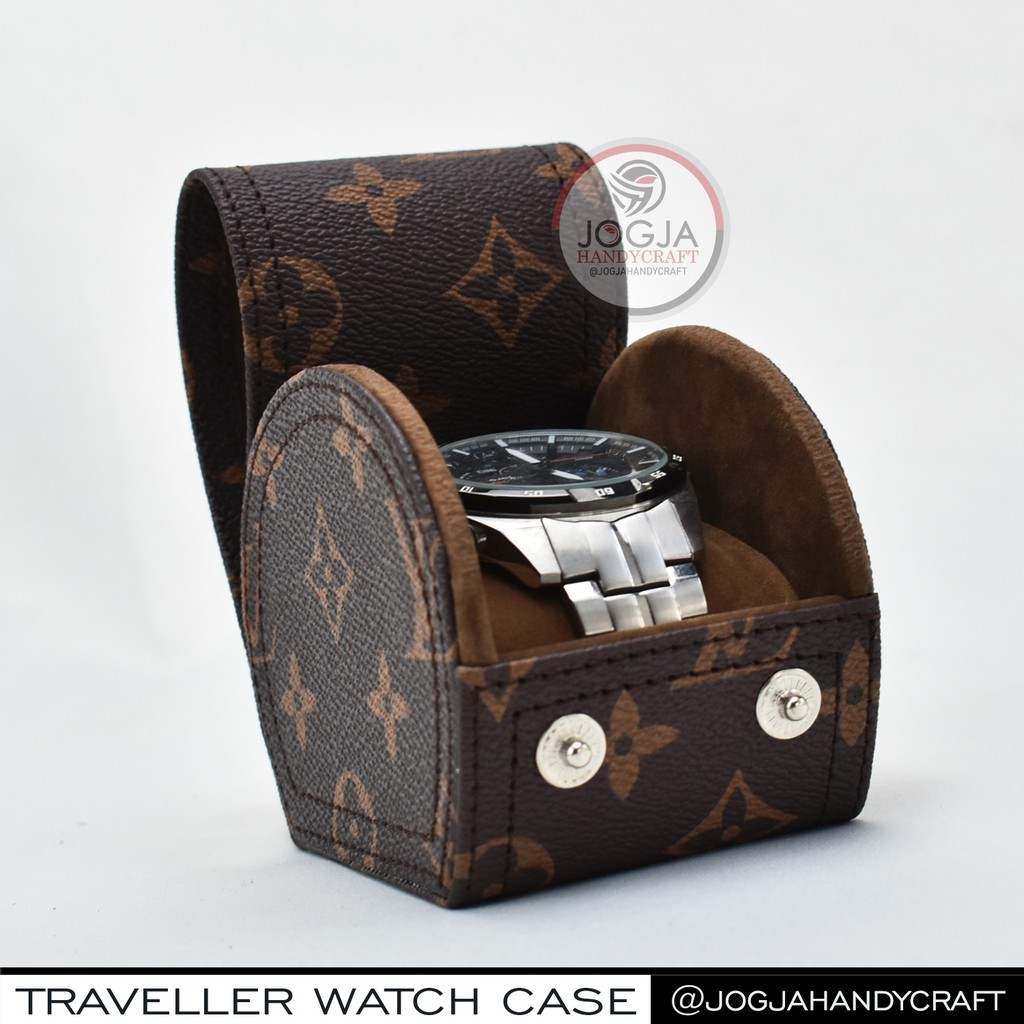 Single Travel Watch Box Kotak Tempat Jam Tangan Good Quality Jgja Handycraft / Travel Wtach Case