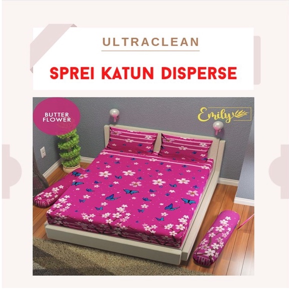 Sprei Micro Homemade butter flower pink fanta &quot;PREMIUM&quot; Disperse ukuran 90 100 120 140 160 180x200 &amp; 200