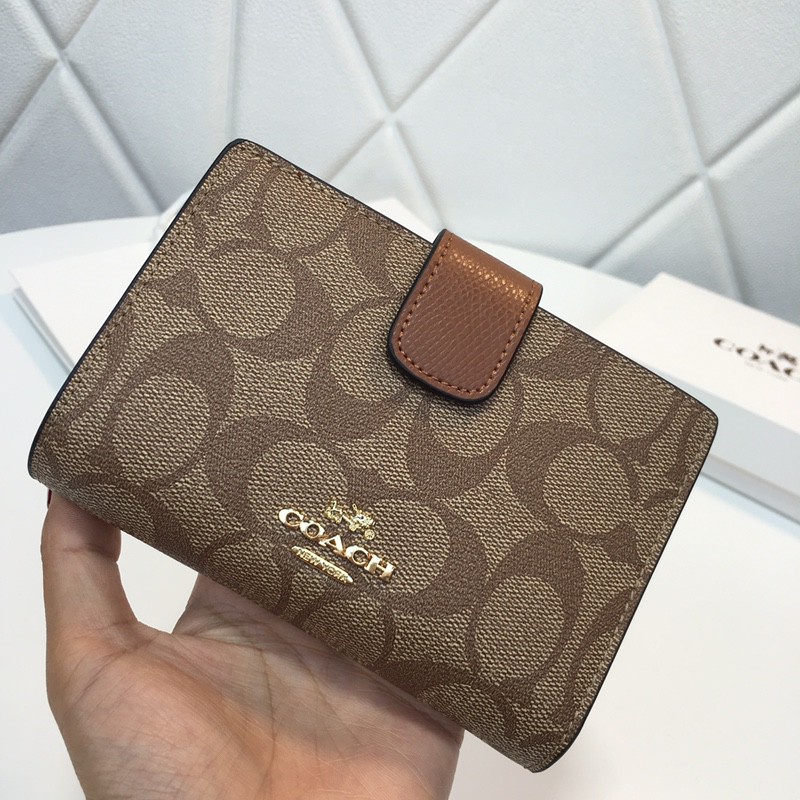 WOMEN DOMPET WALLET (COACH) WANITA MEDIUM ZIP BIFOLD 53436