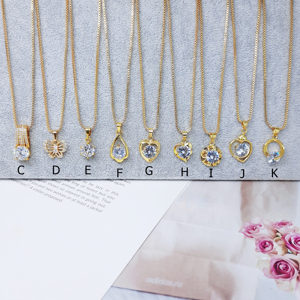 Kalung Solitaire Zircon Xuping Batu Kilau Gold - BN183