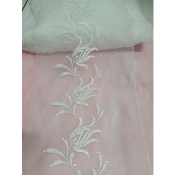 renda tile lebar 18cm warna putih tulang (bw) harga per 50cm