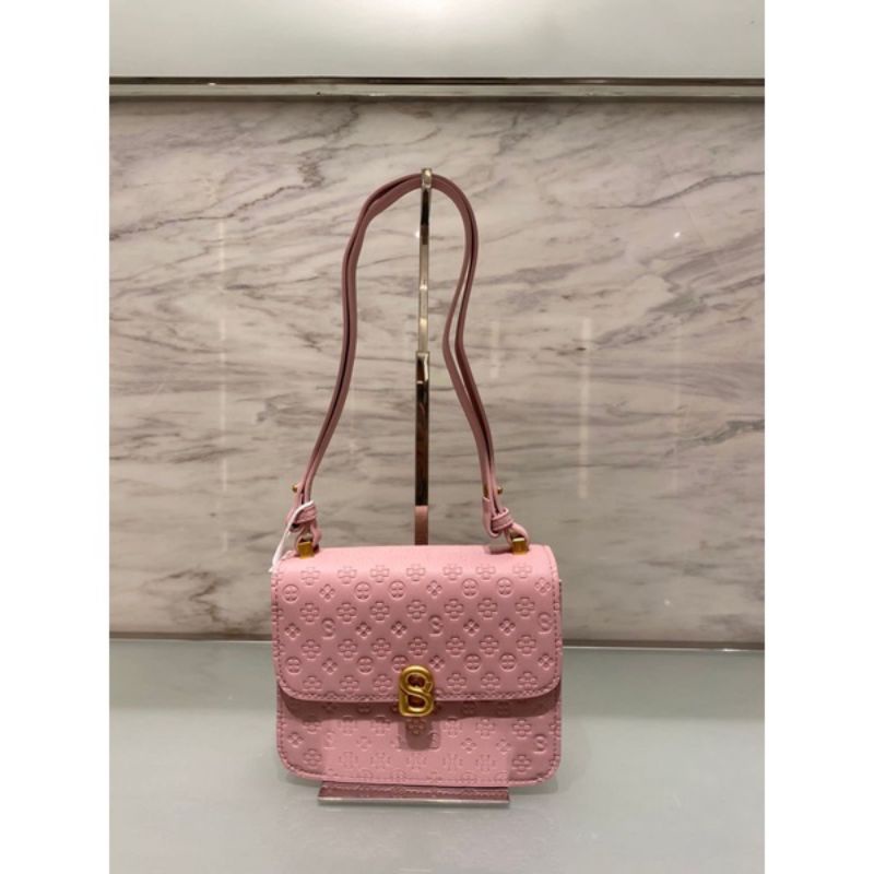 AUDREY MONOGRAM BLACK BAG BUTTONSCARVES