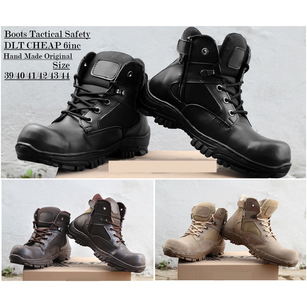 Sepatu Pria Pdl Sefty Boots DLT Cheap Pendek 6inc Ujung besi Kerja Lapangan Bikers Touring BISA COD