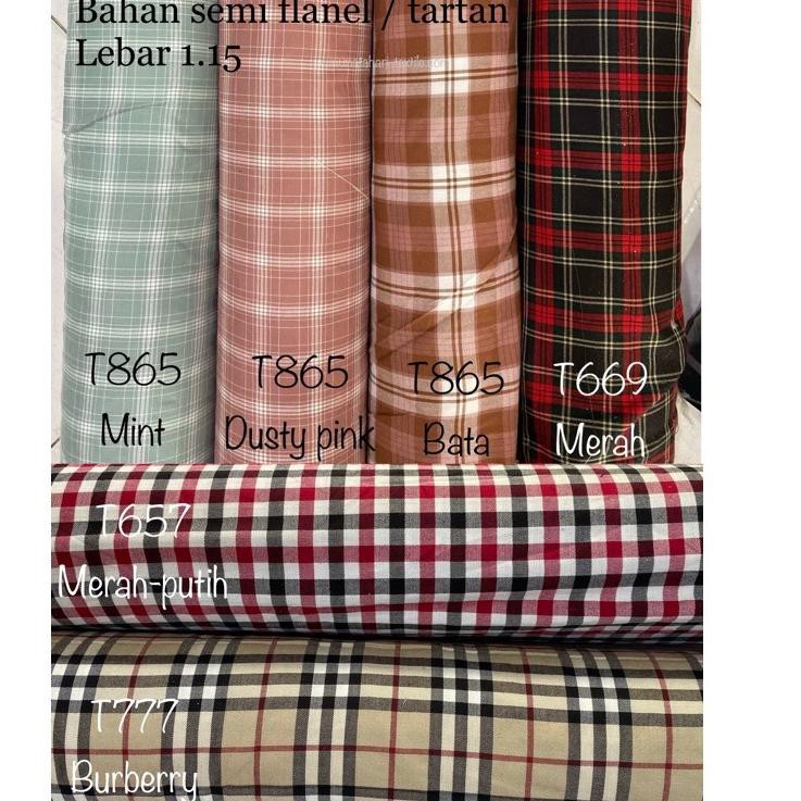 Topϟsale (Per 0.5m) Kain kotak bahan madinah motif, kain kotak woolpeach wolfis, kain flanel, kain r