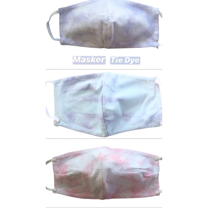Bisa COD Masker tie dye masker motif strip kain warna Bisa COD Masker tie dye masker motif strip kain warna