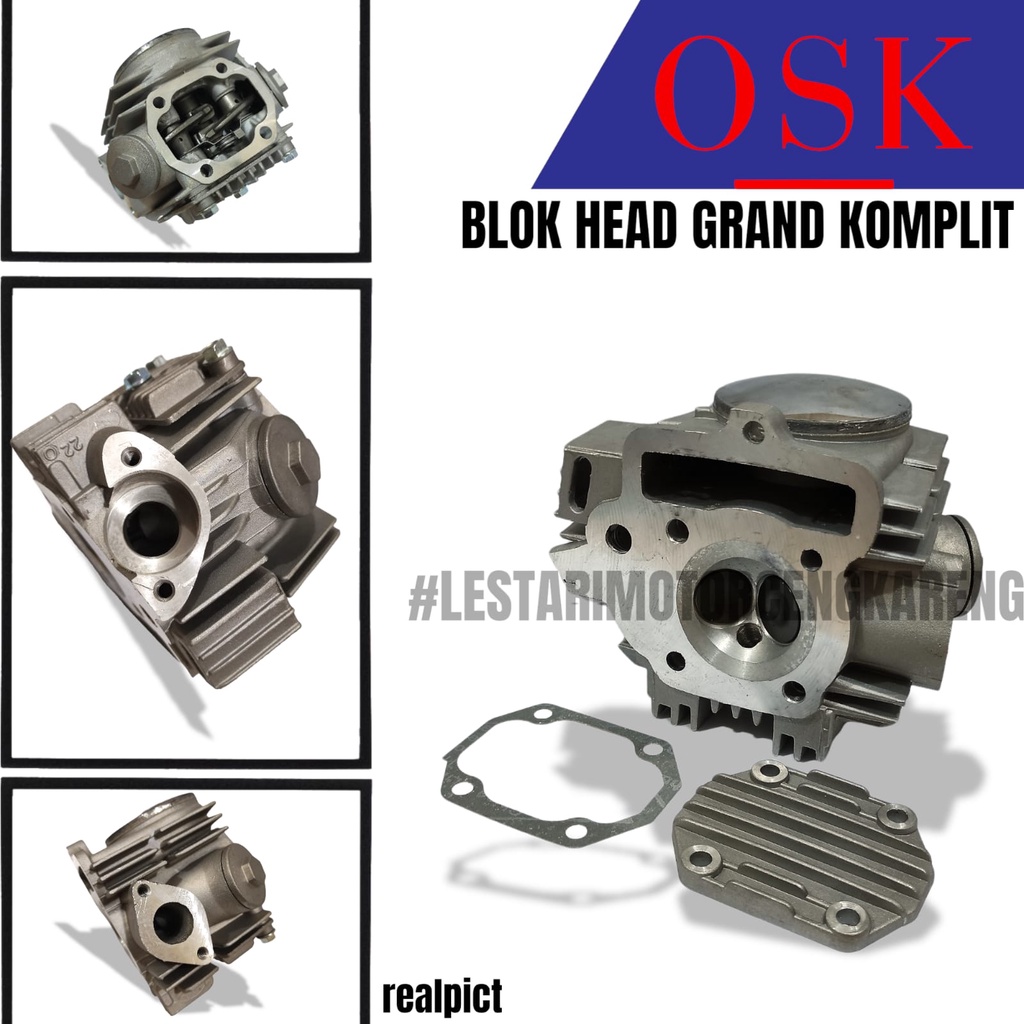 HEAD CYLINDER BLOK HEAD ATAS GRAND SUPRA PRIMA KOMPLIT KLEP NOKEN AS