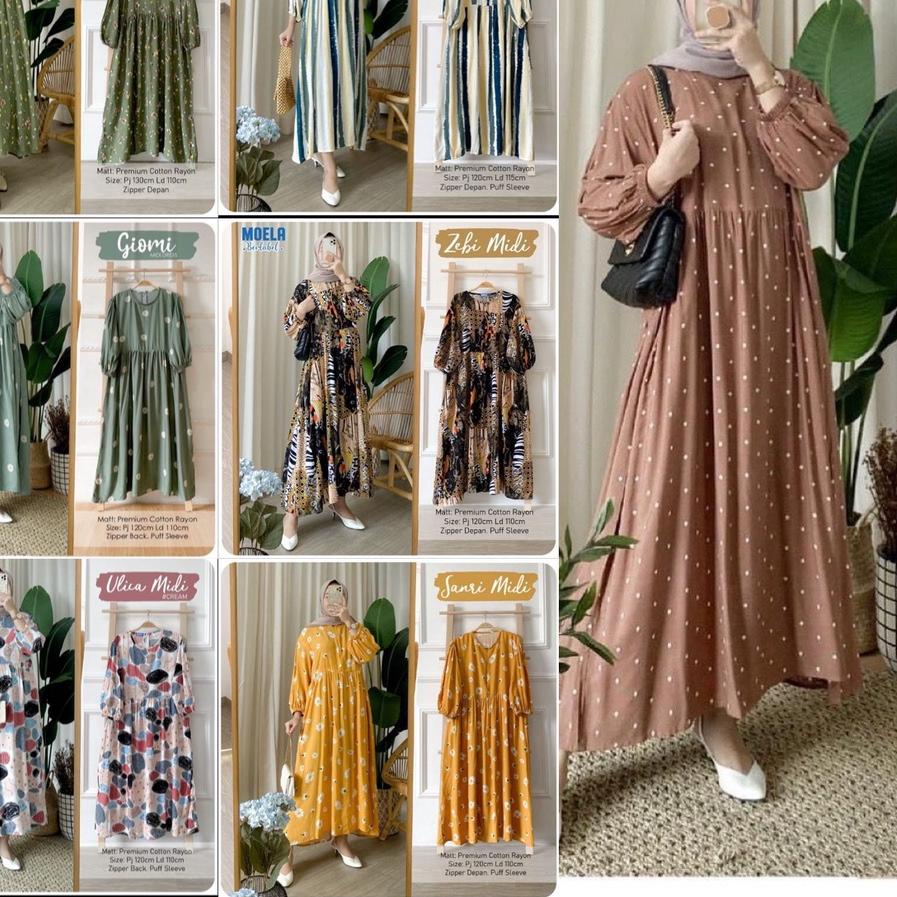 [_020] 2.2 GIOMI - MOA - SANSO MIDI DRESS RAYON MOTIF / HOMEYDRESS RAYON / ZIONA MAXI DRESS PREMIUM 