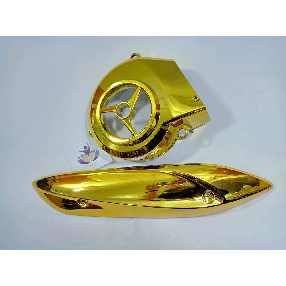 Cover Tutup Kipas Plus Knalpot Mio Sporty Mio Smile Mio GT Mio Lama Gold