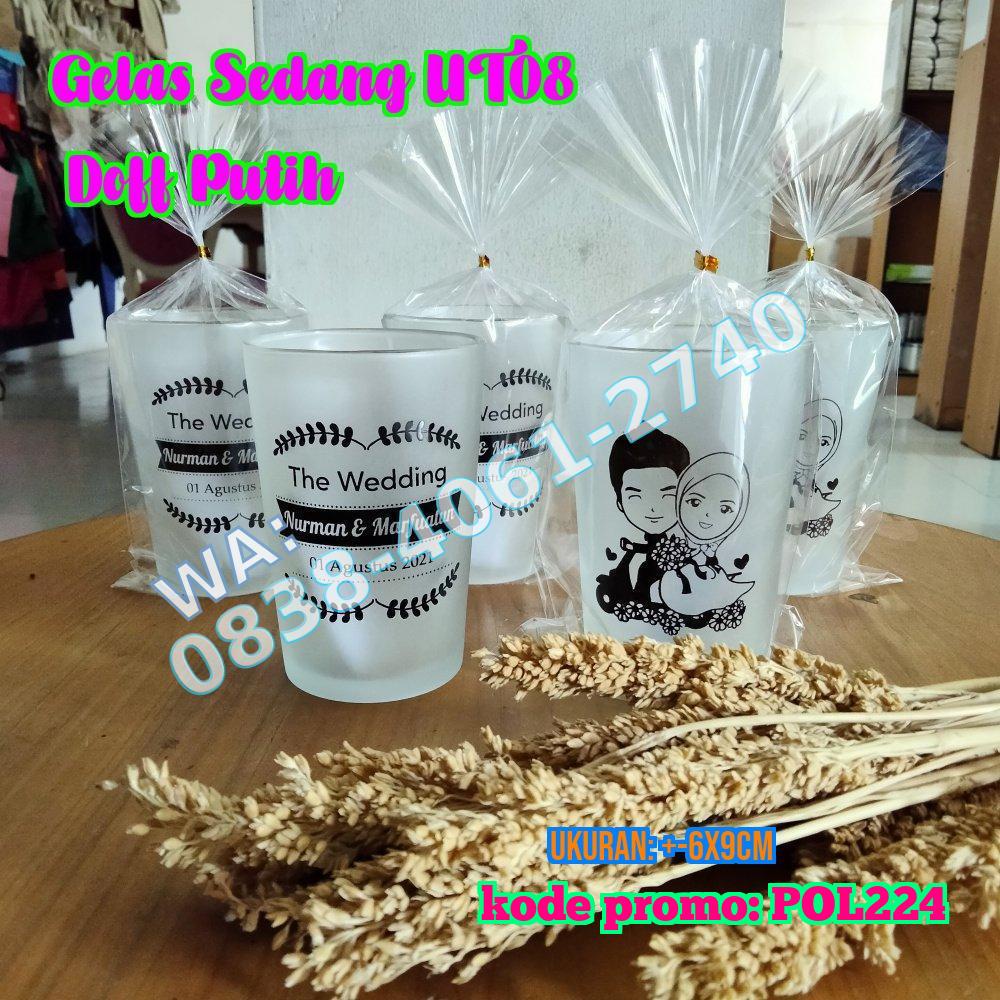 Souvenir Gelas Pernikahan Gelas Kaca Kecil Sablon Plus Kemas Mika Gelas Sexy Gelas Jumbo Gelas Doff