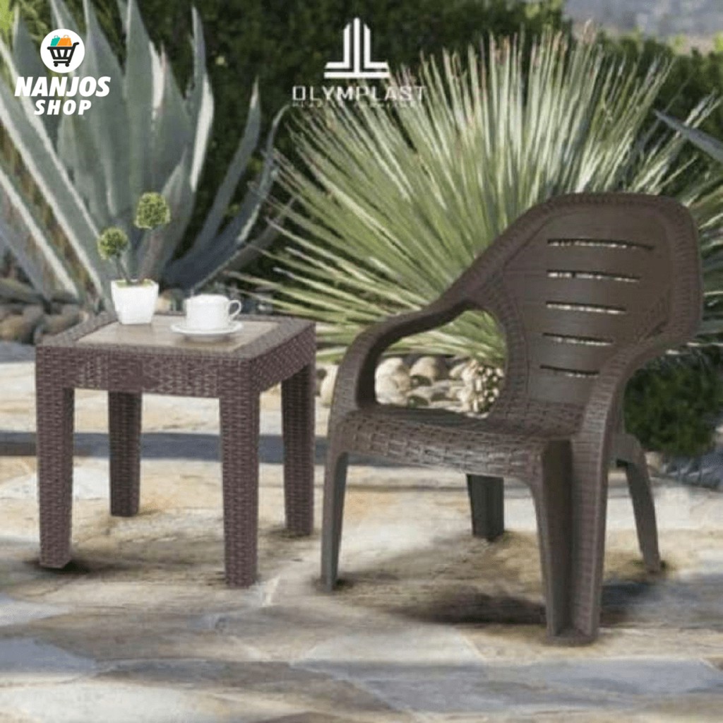 [ FREE ONGKIR &amp; BISA COD ] Kursi Sender Sandar Santai Taman Motif Rattan Olymplast OL 509