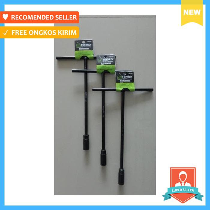 tekiro 1 paket 4 kunci sock t hitam uk. 8 10 12 14 mm original