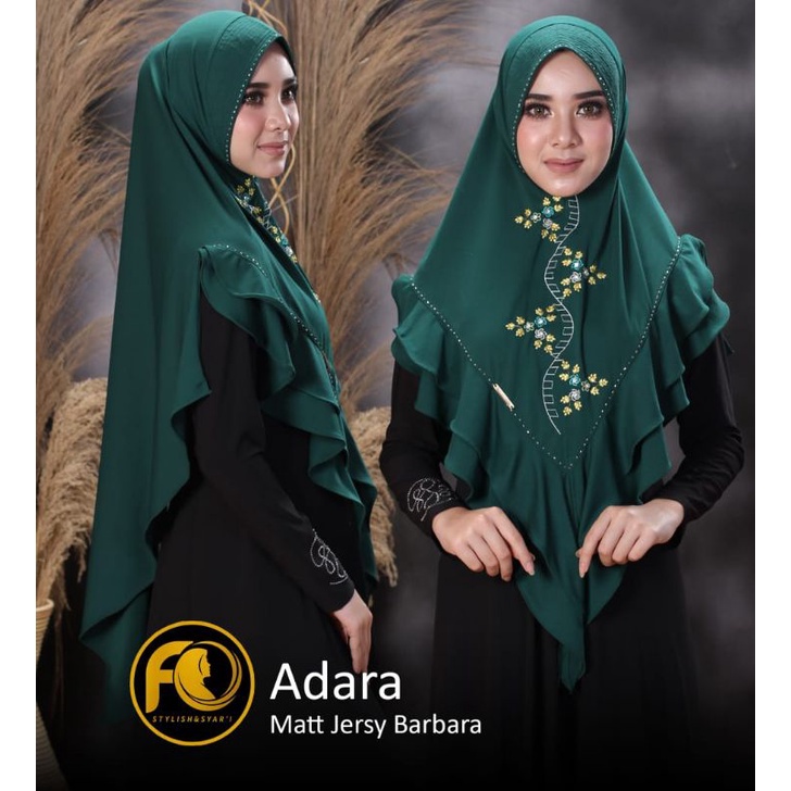 ADARA ori FO Hijab Syar'i Khimar Instan Simple Soft Pad Sulam
