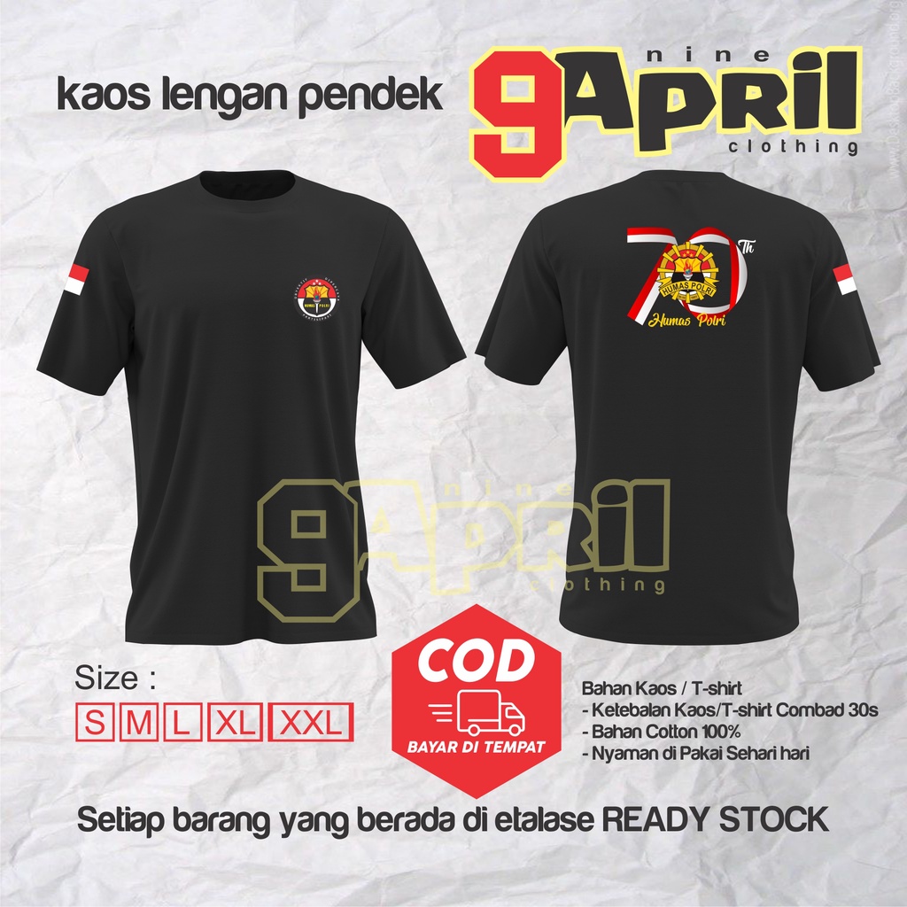 Kaos Humas Polri lengan pendek / Kaos Humas Polri Hari jadi ke 70 / polri / Humas polri