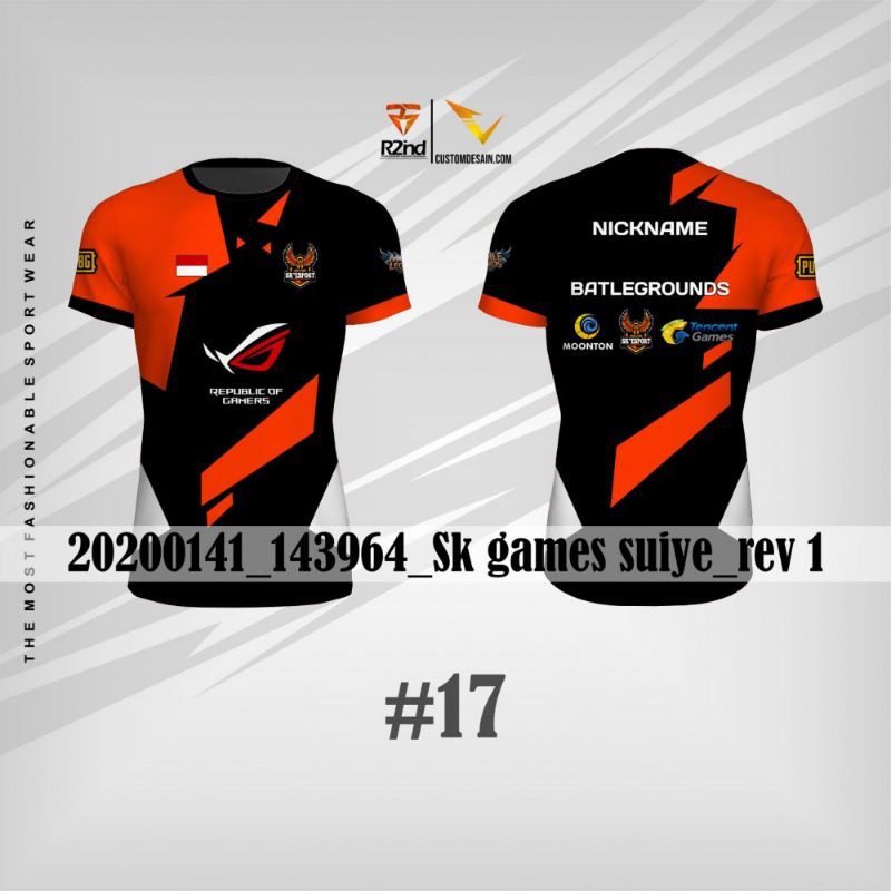 jersey baju kaos gaming mobile legends printing custom