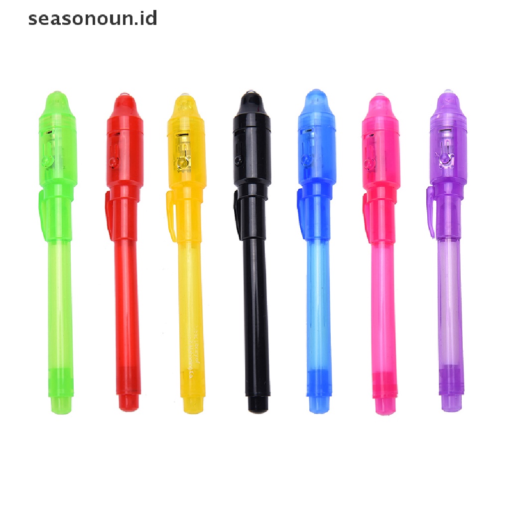 (seasonoun) Pena Marker Tinta Invisible Dengan Lampu LED Ultra Violet