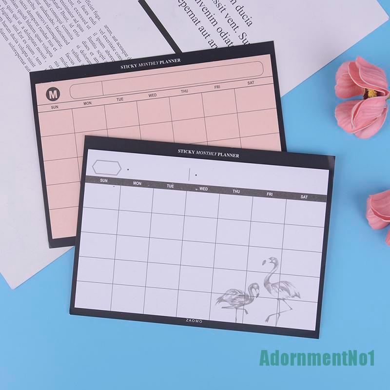 (AdornmentNo1) Buku Catatan / Agenda / Jadwal Bulanan Ukuran mini Gaya simple Kreatif