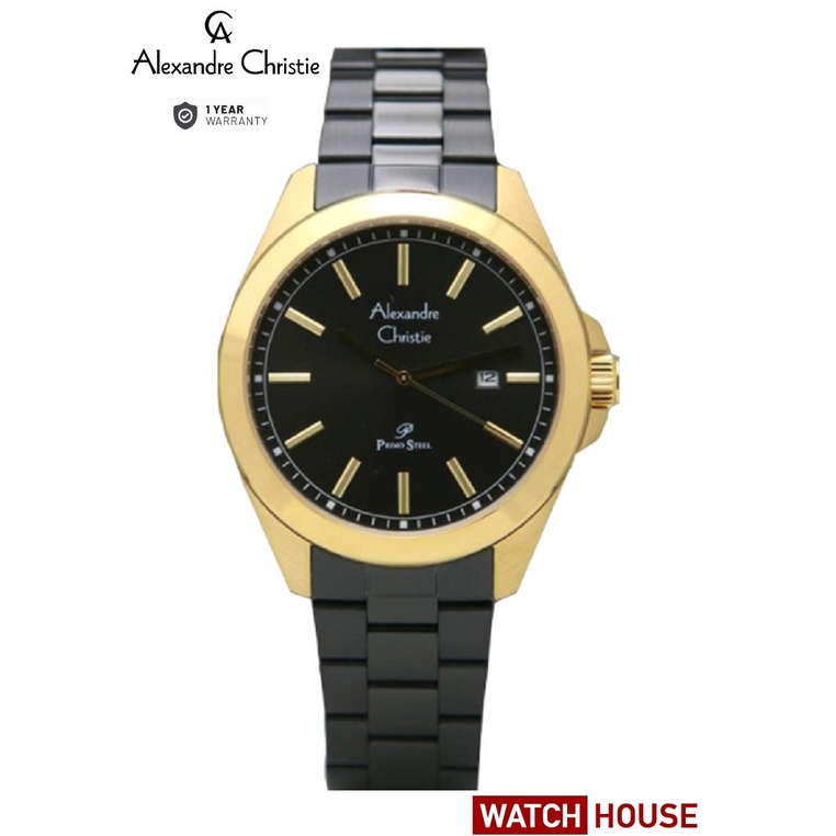 ALEXANDRE CHRISTIE AC 1015 AC1015 AC1015LD 1015 BLACK GOLD ANALOG ORIGINAL WATCH JAM TANGAN WANITA T