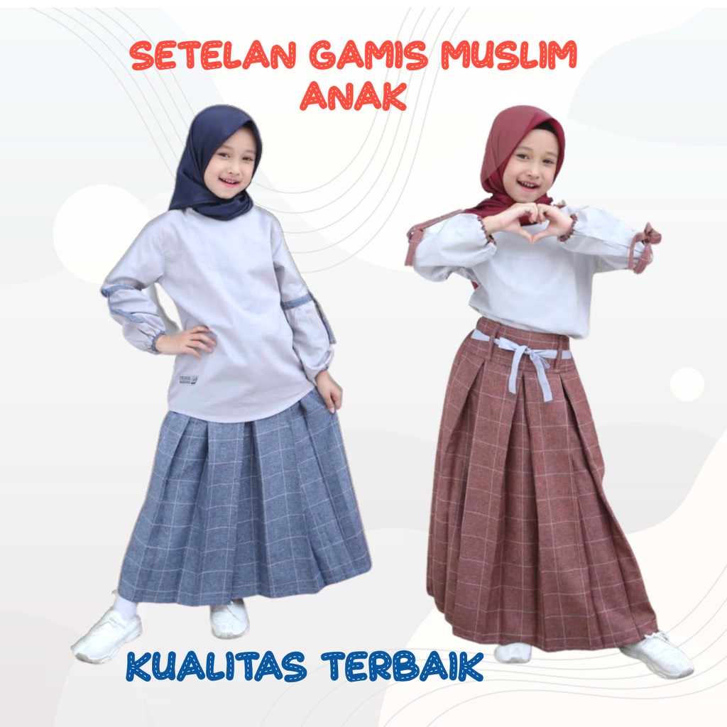 Gamis Anak Perempuan Lucu / Gamis Muslim Anak Perempuan - Stelan Rok