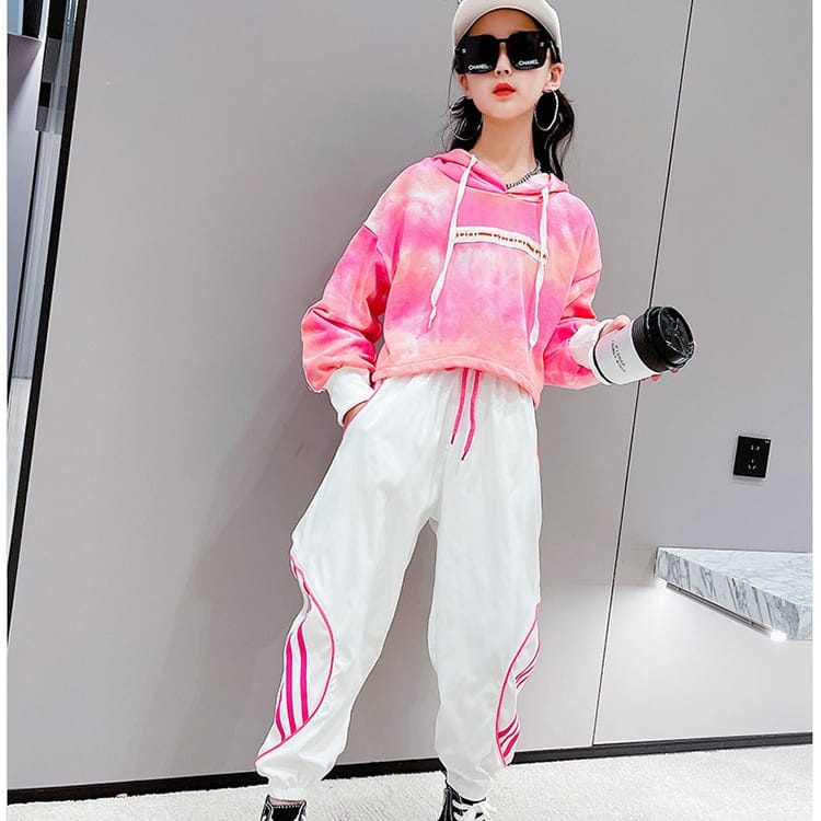 DONA SET PINK BAJU SETELAN REMAJA ANAK REMAJA PEREMPUAN FASHION KOREA IMPOR HOODIE