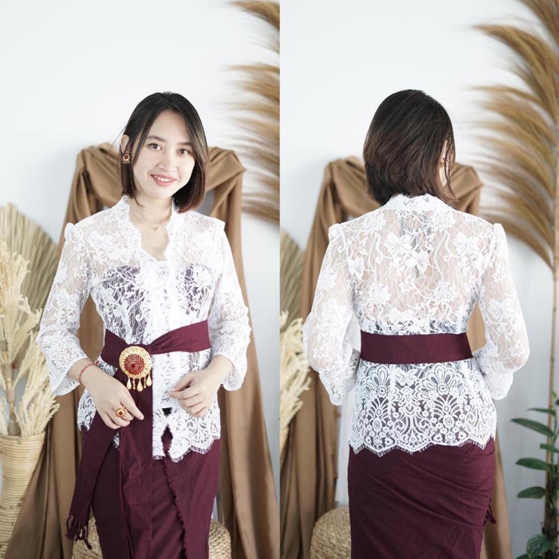 Kebaya jadi semifrance motif terbaru, lengan balon BEST SELLER !-2