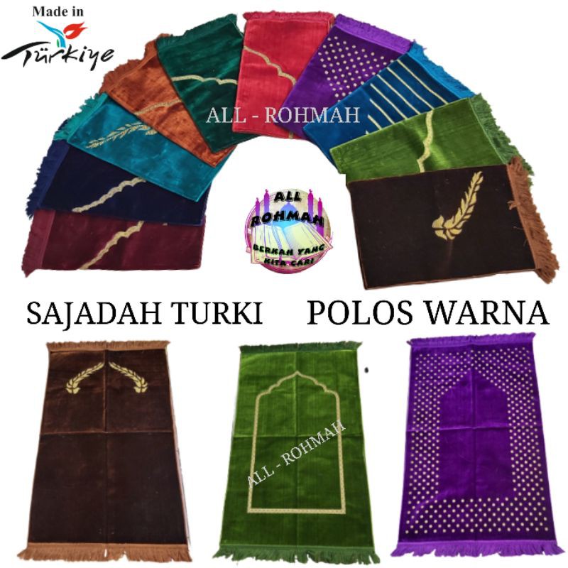 SAJADAH TURKI POLOS WARNA TEBAL HALUS