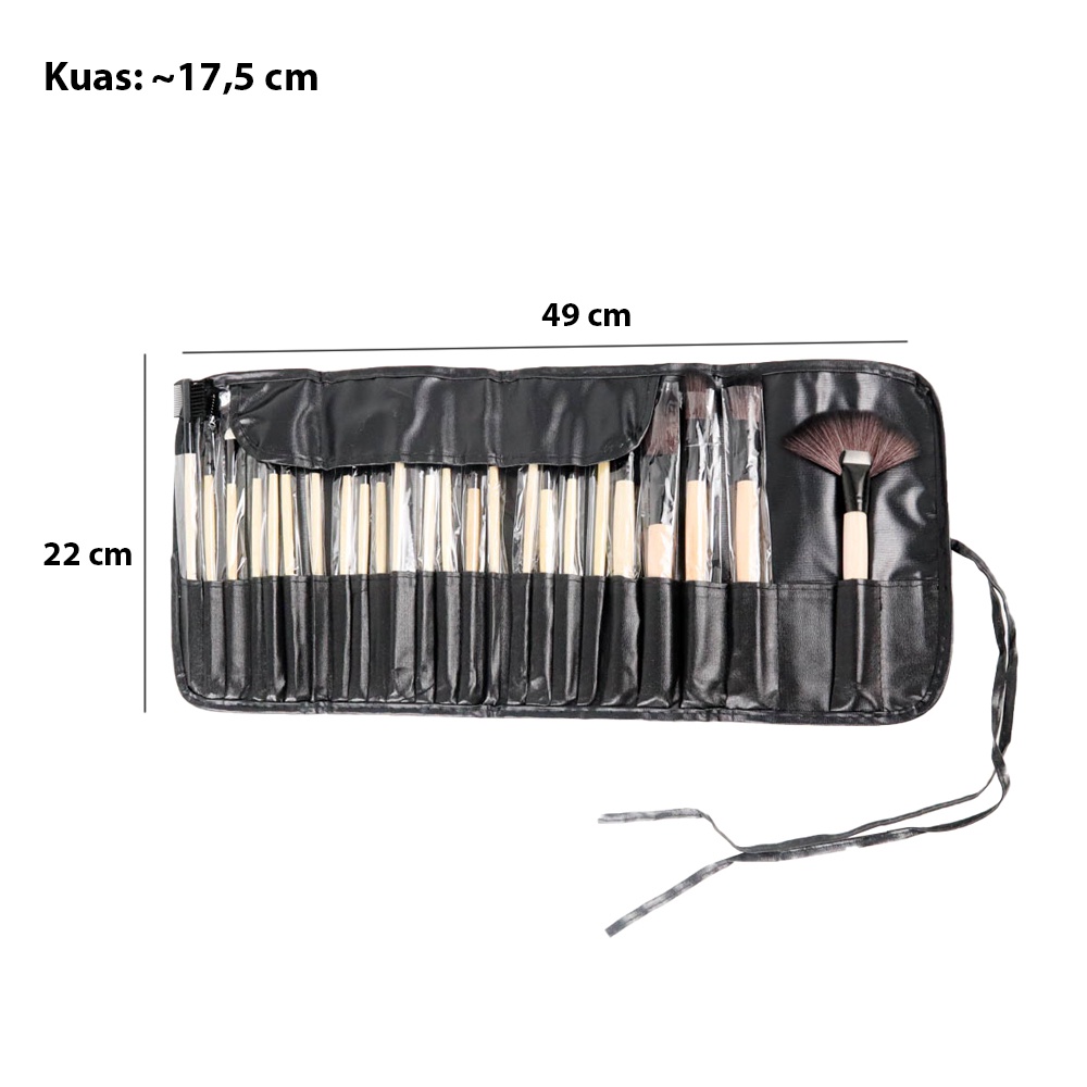 [COD SENUSANTARA] KUAS MAKE UP PREMIUM WOOD ISI 24 HITAM