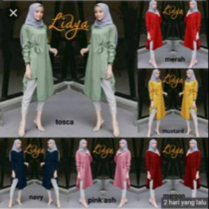 Lidya tunik pakaian wanita fashion muslim