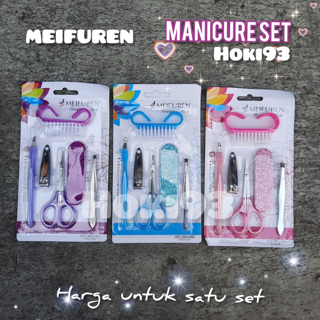 HOKI - MANICURE SET 6in1 alat perawatan kuku manicure pedicure