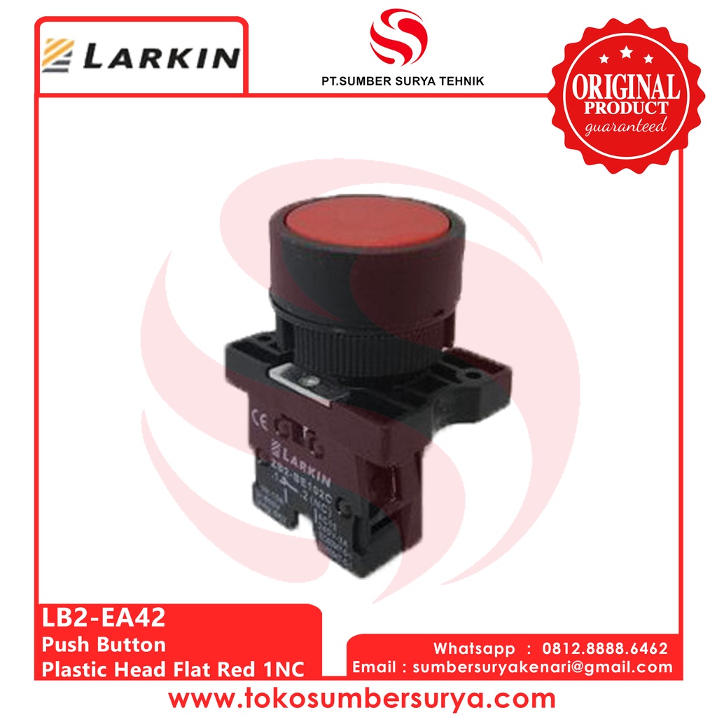 LARKIN Push Button (1NC) - RED - LB2-EA42 - 22MM