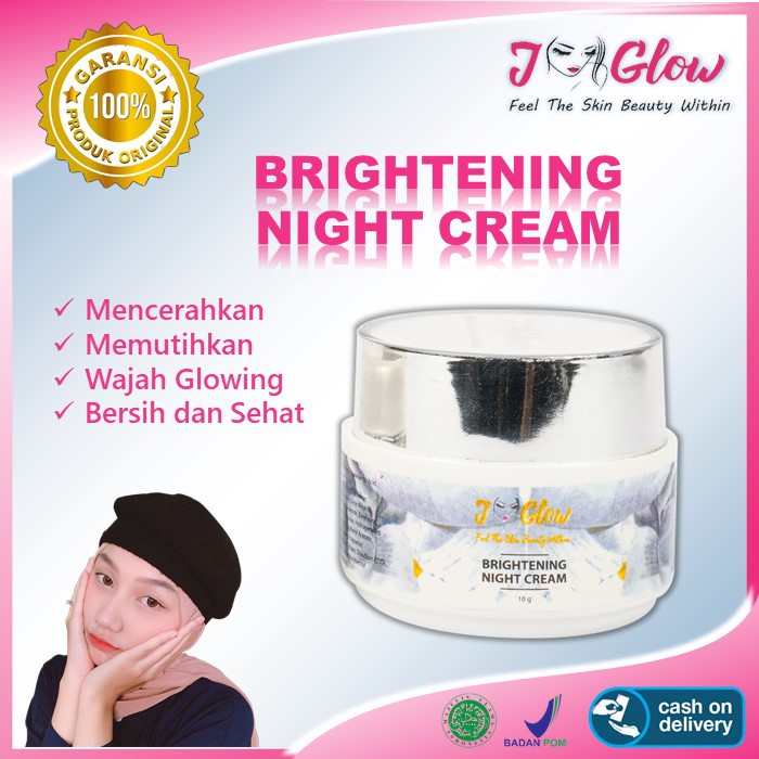 Jglow J glow Skincare Skin Care Bpom Krim Night Cream Malam  Pencerah Kecantikan Pemutih Cerah Wajah