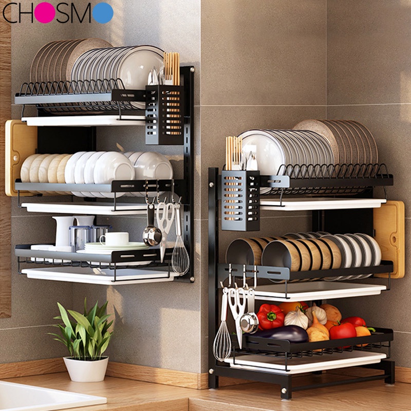 rak piring gantung rak dapur rak dinding rak besi anti karat rak penyimpanan mangkuk