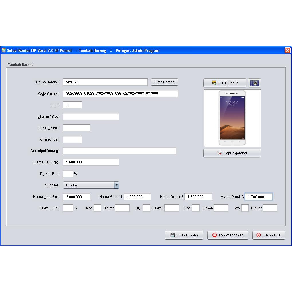 Paket Kasir Printer Scanner Ep1020m Aplikasi Konter Hp 20