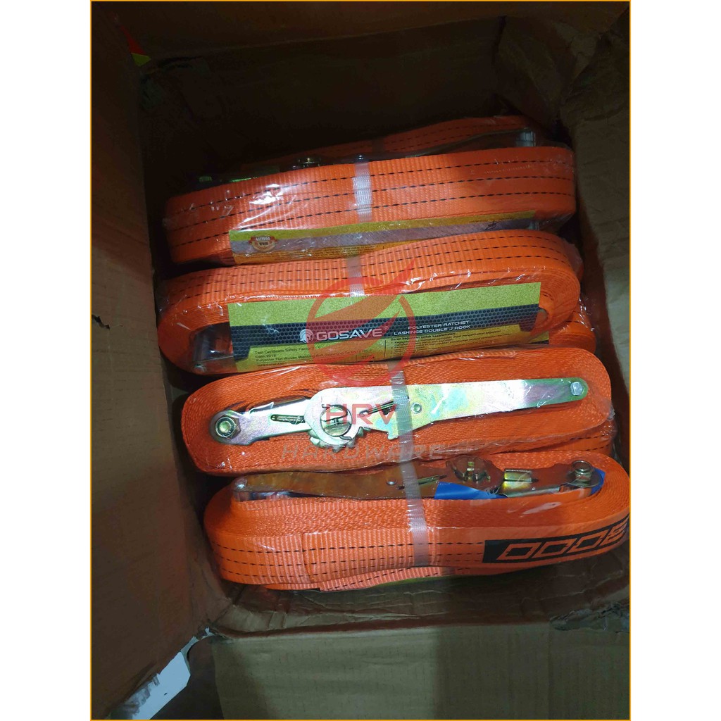 Webbing Cargo Lashing Belt 3 Ton 12 Meter Rachet Tie Down Trackbelt Tali Ikat Sabuk Truk