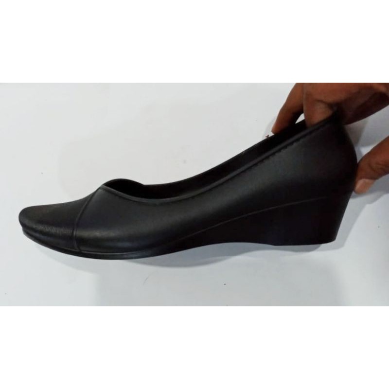 COD-Sepatu Pantofel Wedges Jelly Wanita