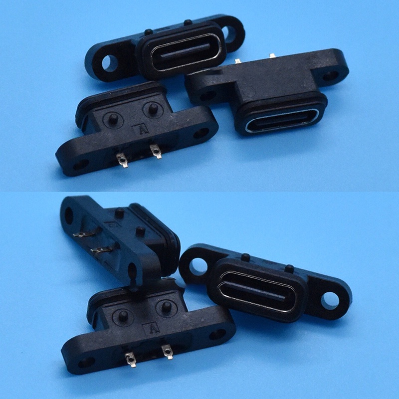 2pcs Soket Port USB Tipe C 2 Pin Female Tahan Air