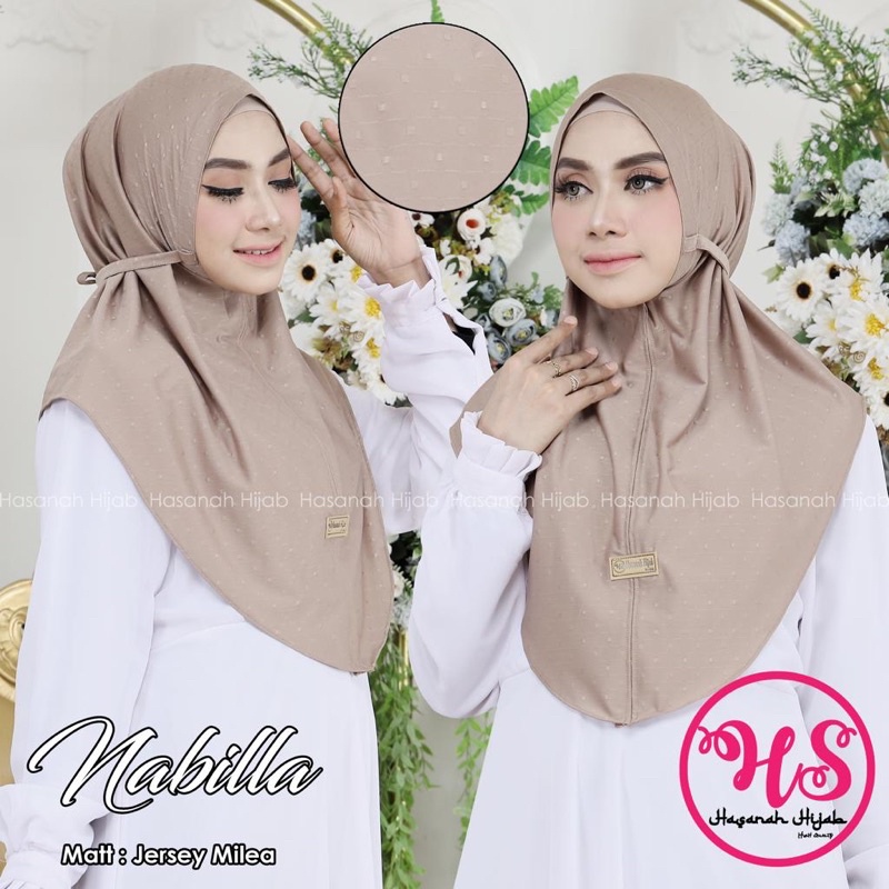 cod termurah jilbab hijab bergo instan merk hasanah hijab motif polka bordir ukuran standart sport p